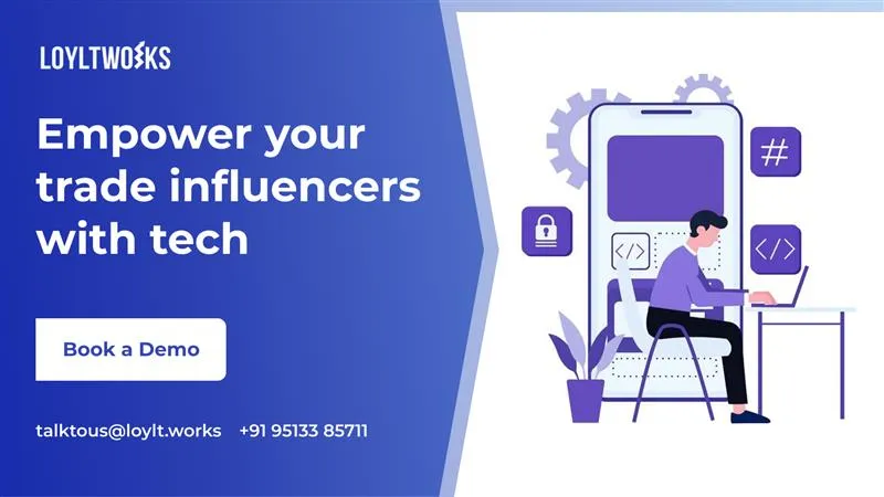 Trade professionals using a mobile app to earn rewards through an influencer loyalty program